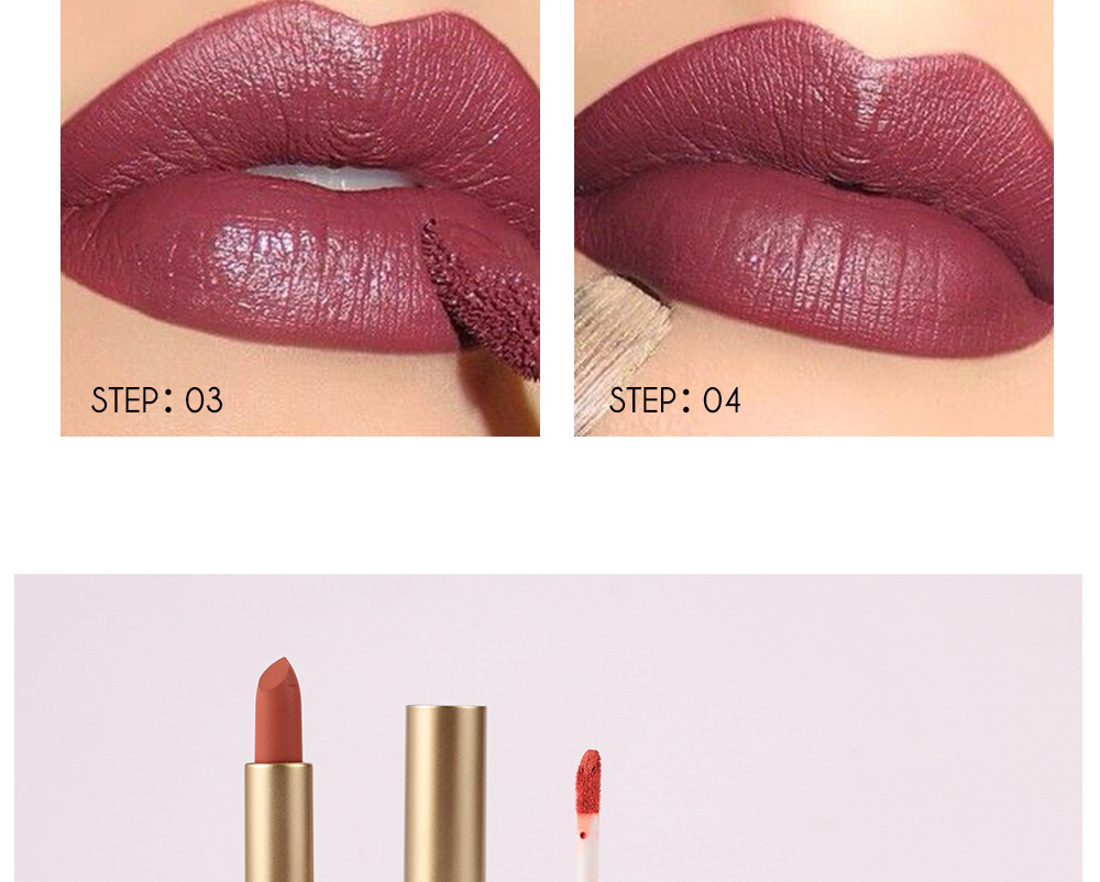 2 In 1 Lip Tint Hydrating Silky Matte Lipstick - Qidicosmetics